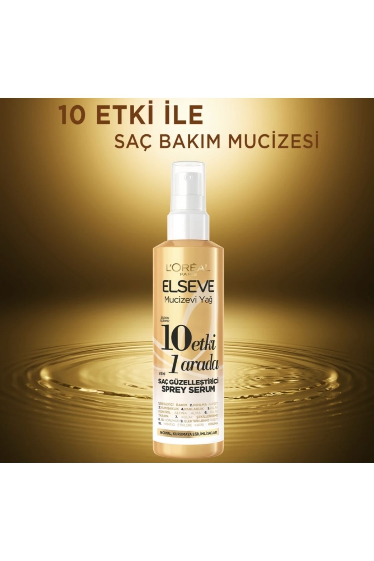 Elseve Mucizevi Yağ 10 Etki 1 Arada Saç Güzelleştirici Sprey Serum (150 ml)