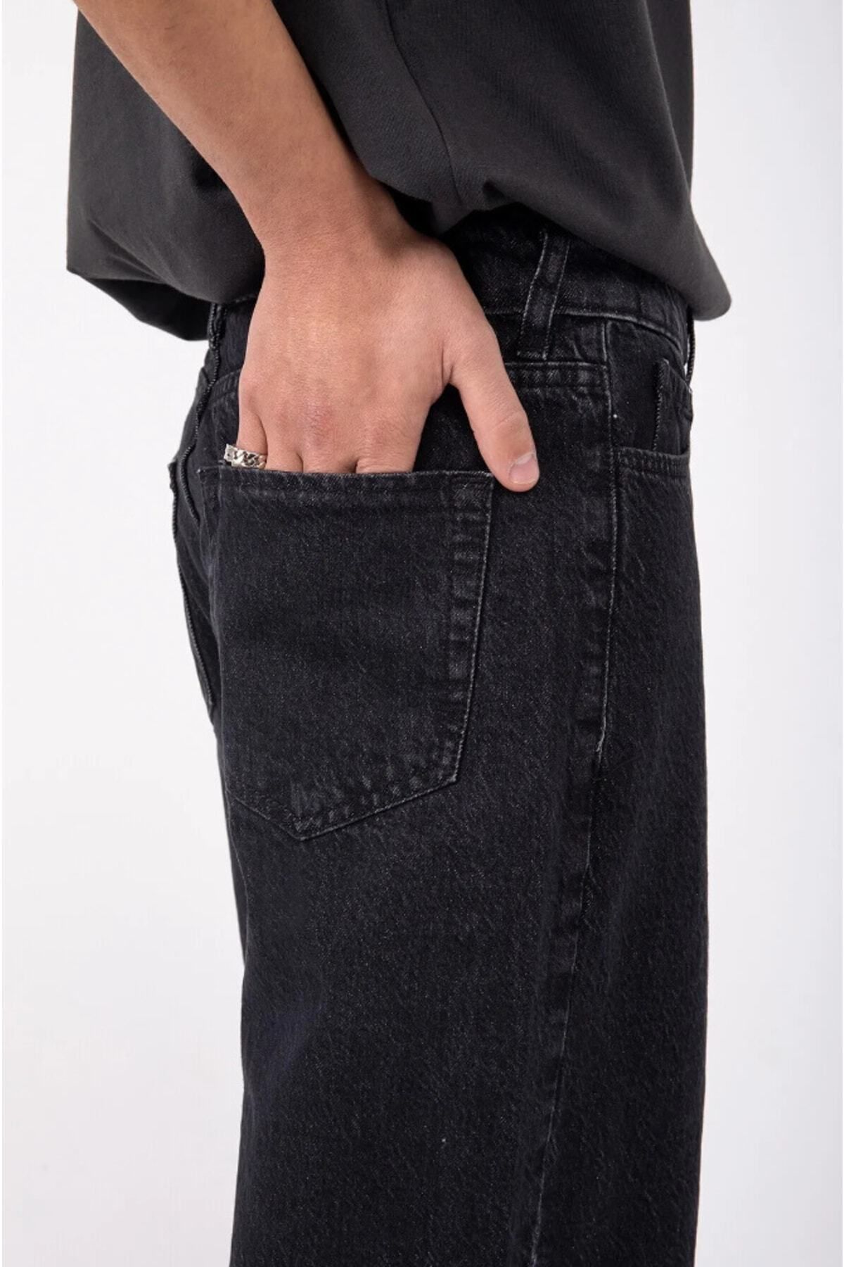 Genel Markalar Atelier Oversize Basic Antrasit Renkli Baggy Bol Jean Relaxed Pantolon