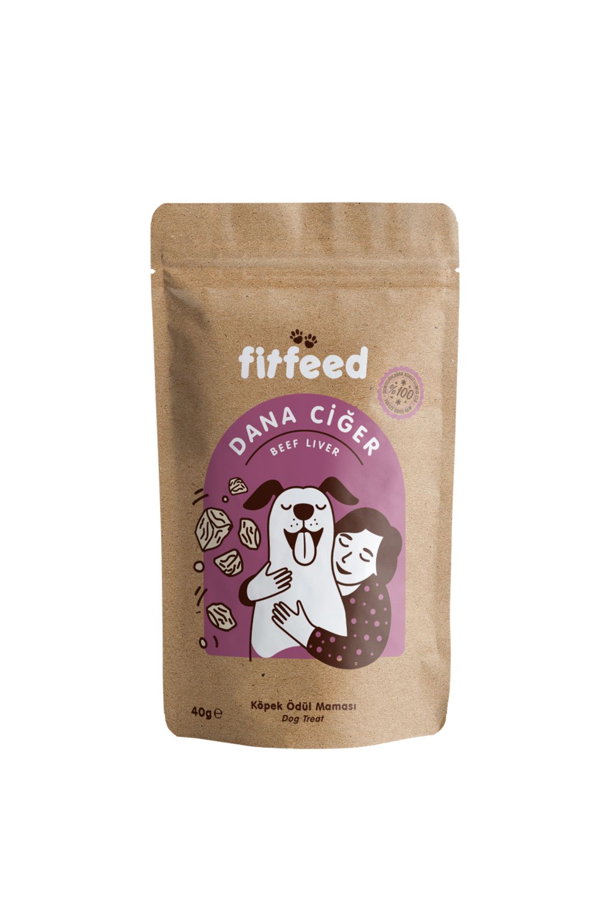 fitfeed Freeze Dry Çiğ Köpek Ödül Maması - %100 Dana Ciğer - 40g