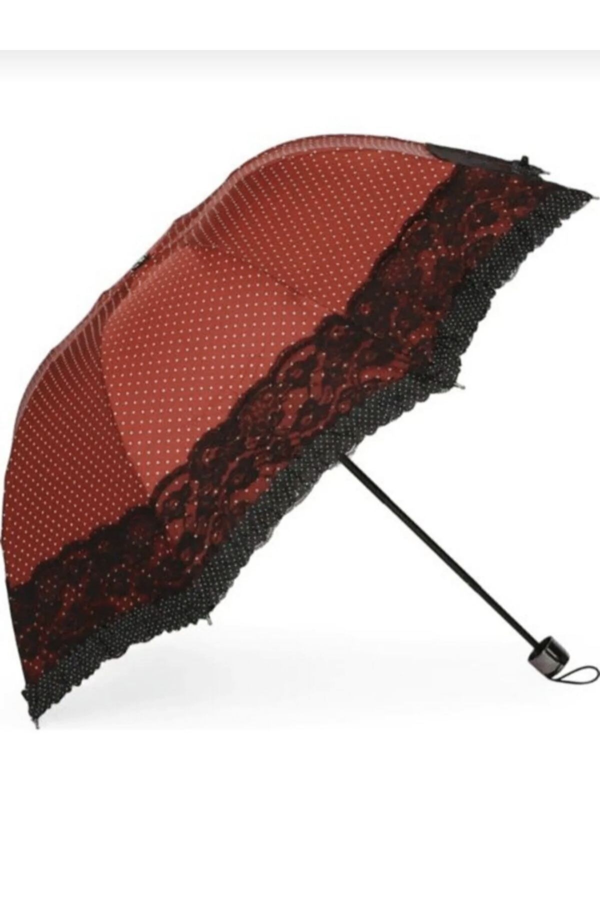 AVİPOLES Çantalı Dantelli şemsiye rüzgâra dayanaklı 8 tel manuel şemsiye