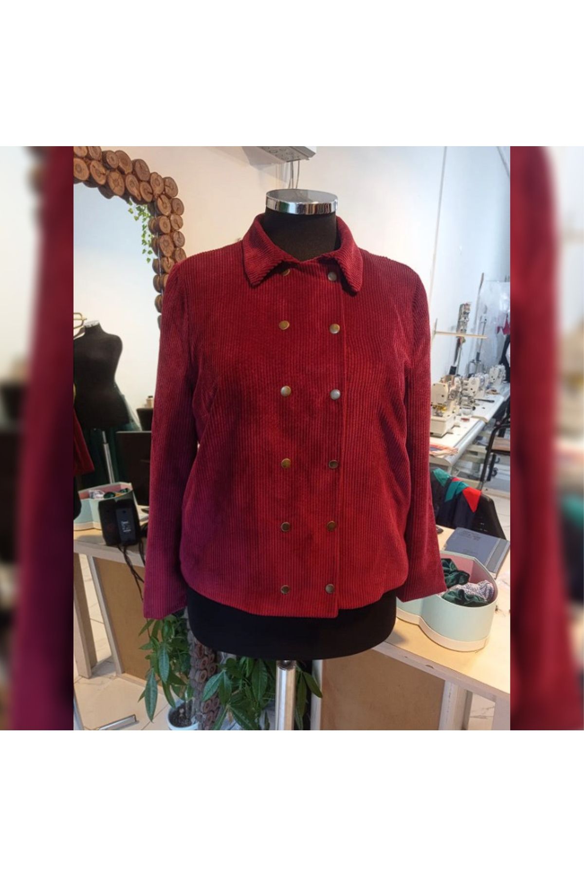 Zeyfa Tekstil Tasarım Bordo Ceket