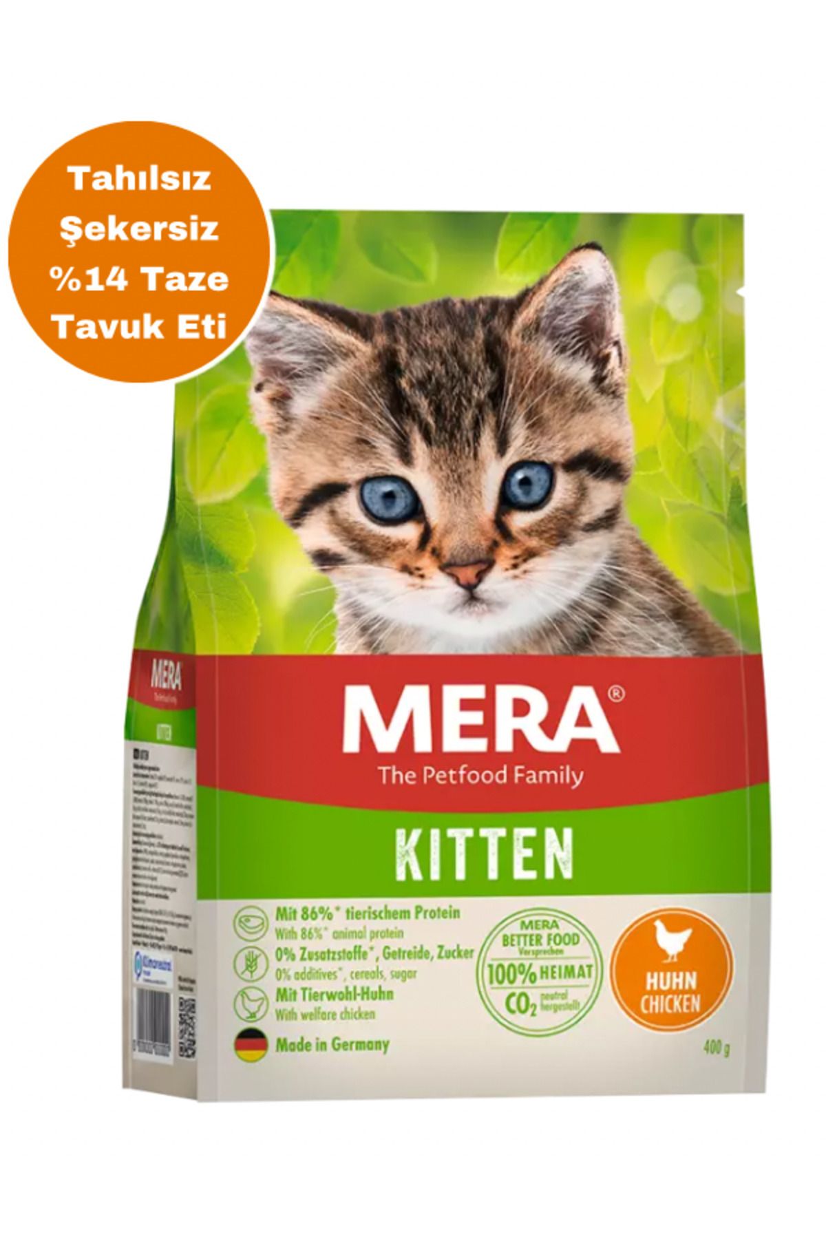 Mera Grain Free Kitten Chicken Cat Food Tahılsız Taze Tavuk Etli Yavru Kedi Maması 10 Kg