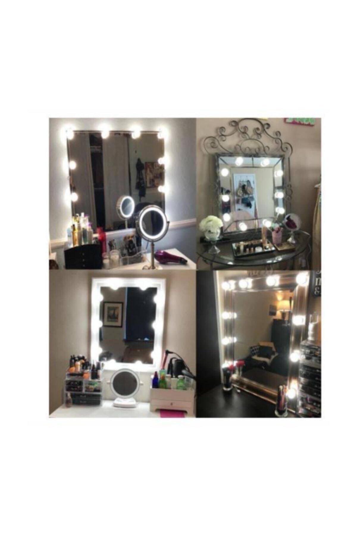 Taled Makyaj Aynası Ledi Hollywood Tarzı Ayna Led Işık Usb'li 10'lu
