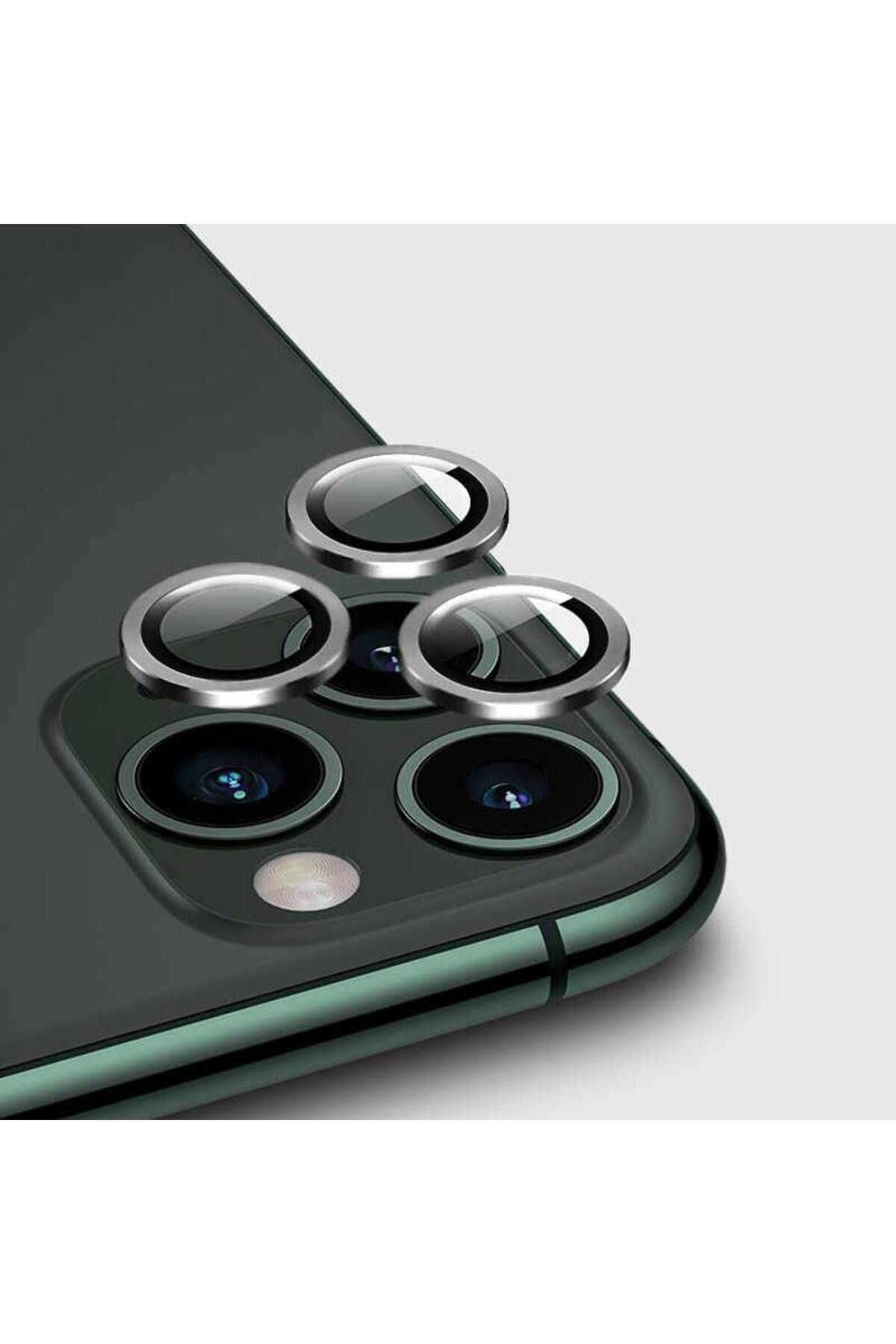 PiyasaSepeti Apple iPhone 12 Pro Max 6.7'' Metal Çerçeveli Kamera Koruma Lensi Gümüş