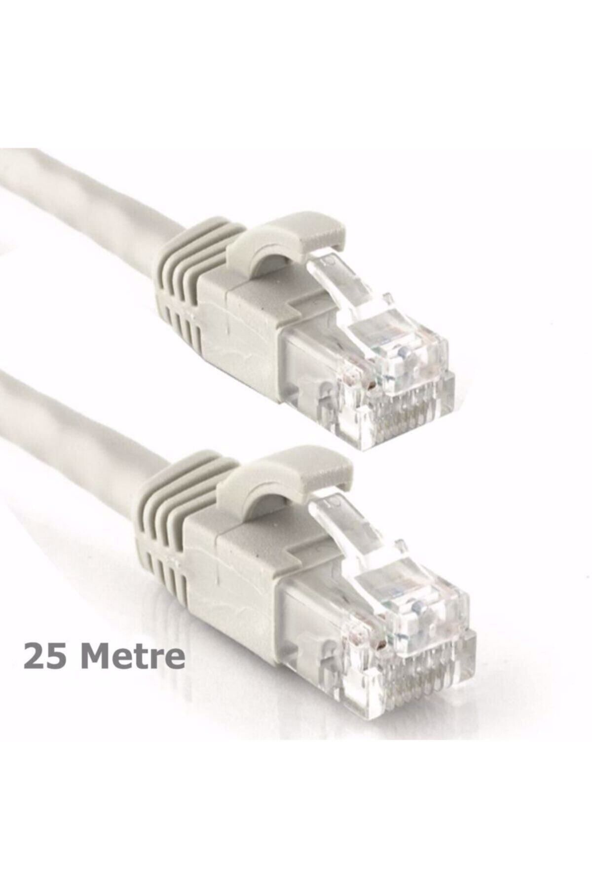 YILMART 25 Metre Cat 6 Fabrikasyon Internet Data Kablosu ( Rj45 Uc Ethernet Modem ) Yiltech-cat6