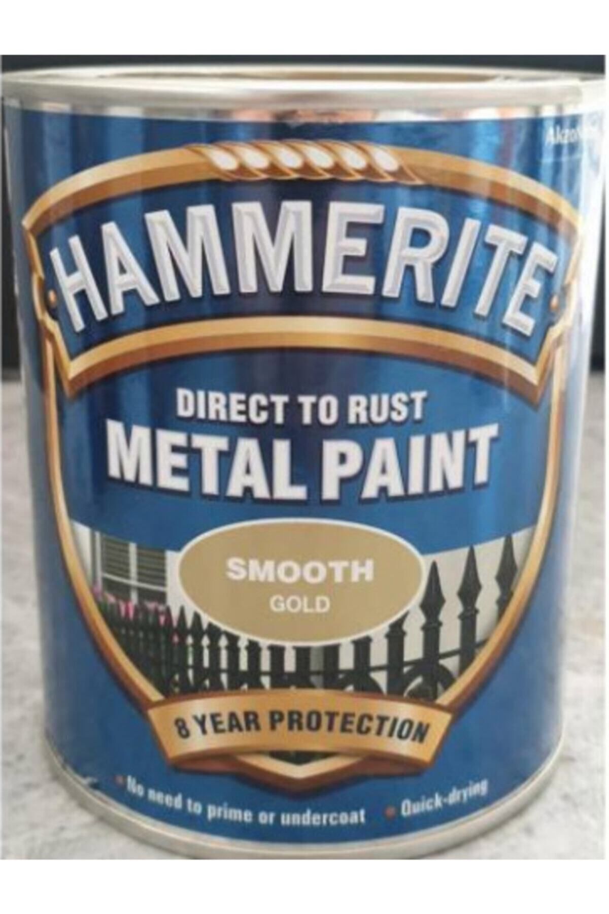 Hammerite Marshall Direkt Pas Üstü Pürüzsüz Metal Boya Küçük Ambalaj Altın 250 gr