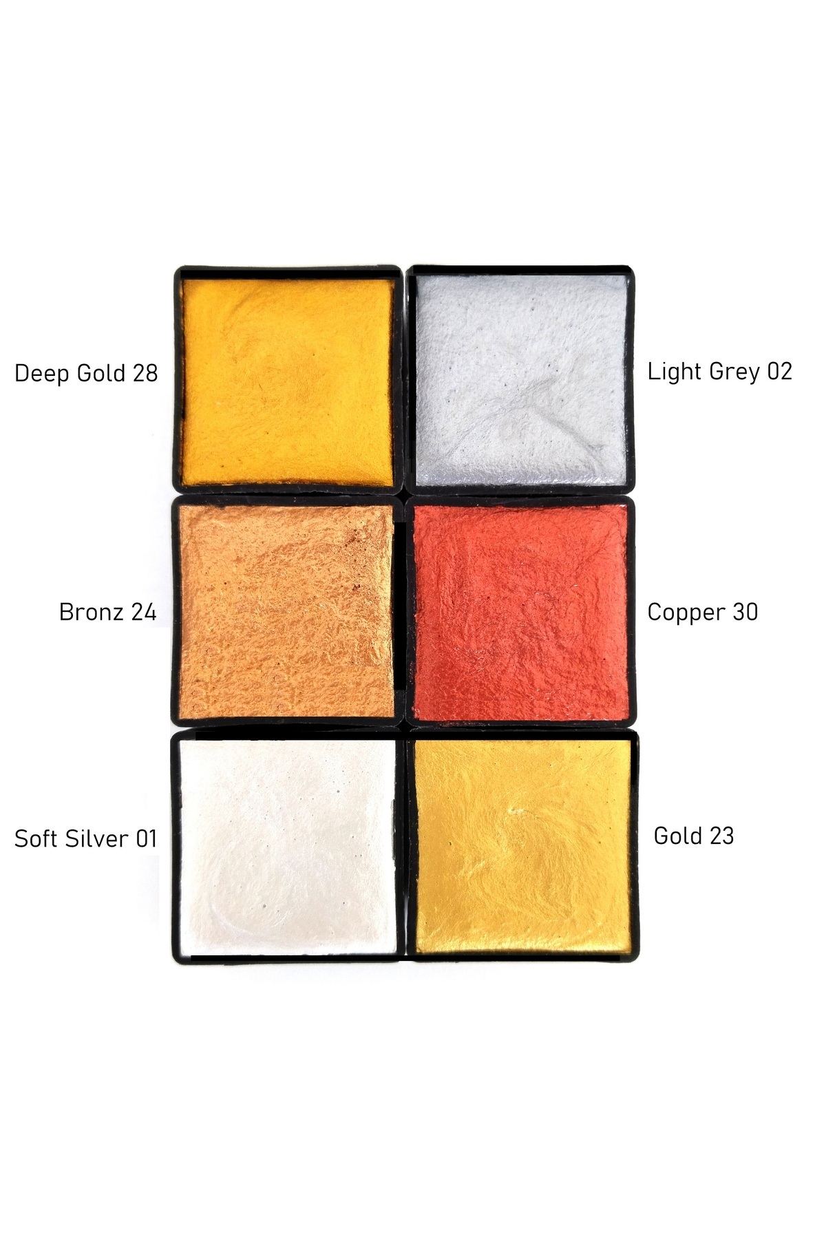 Sanathobi Metalik Yaldız Sulu Boya Seti 6 Renk - Profesyonel Sanatçı Boyası