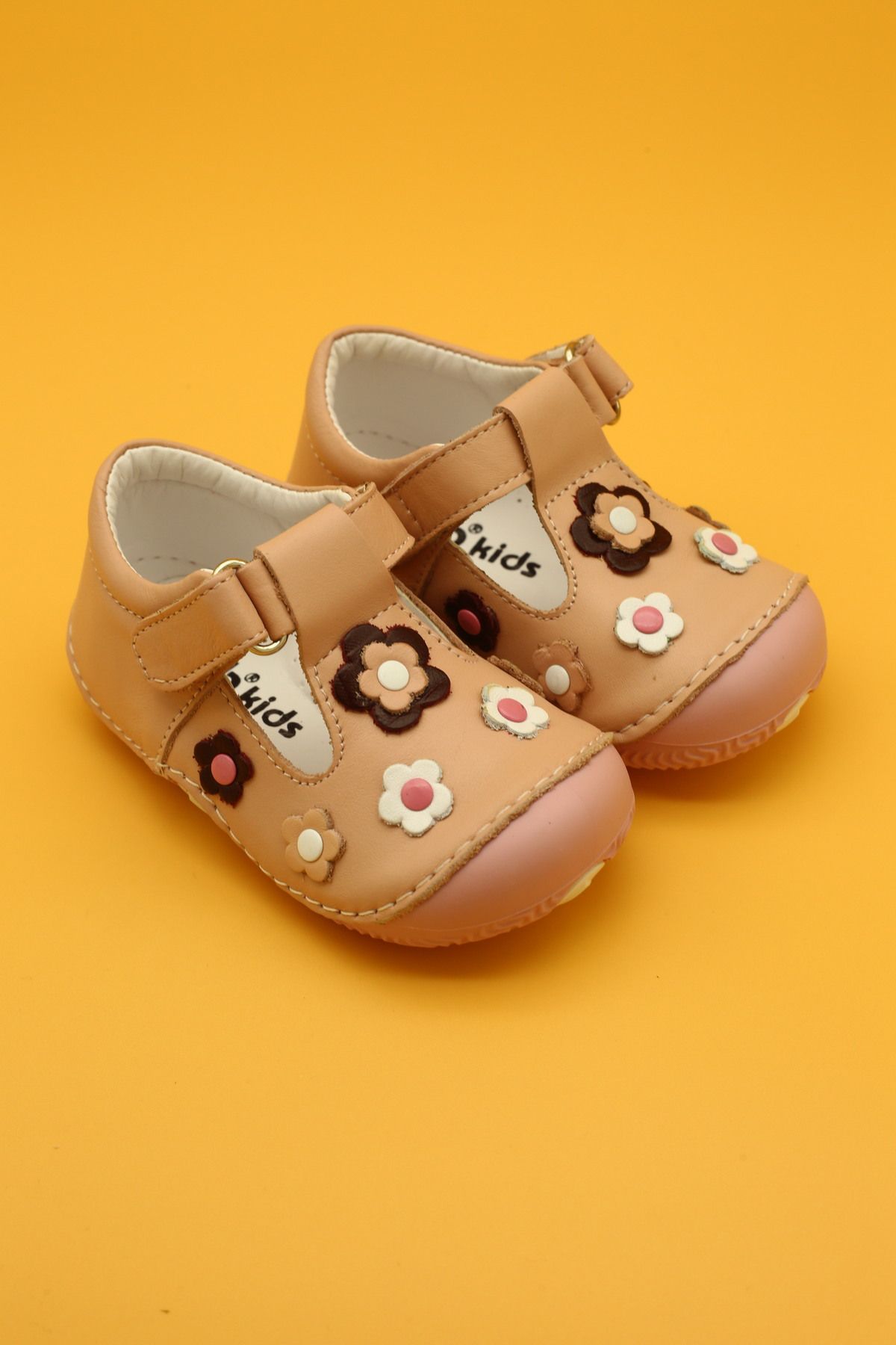 Db Kids Kız Çocuk Pembe Hakiki Deri Ortopedik ilk Adım Bebek Ayakkabısı B106