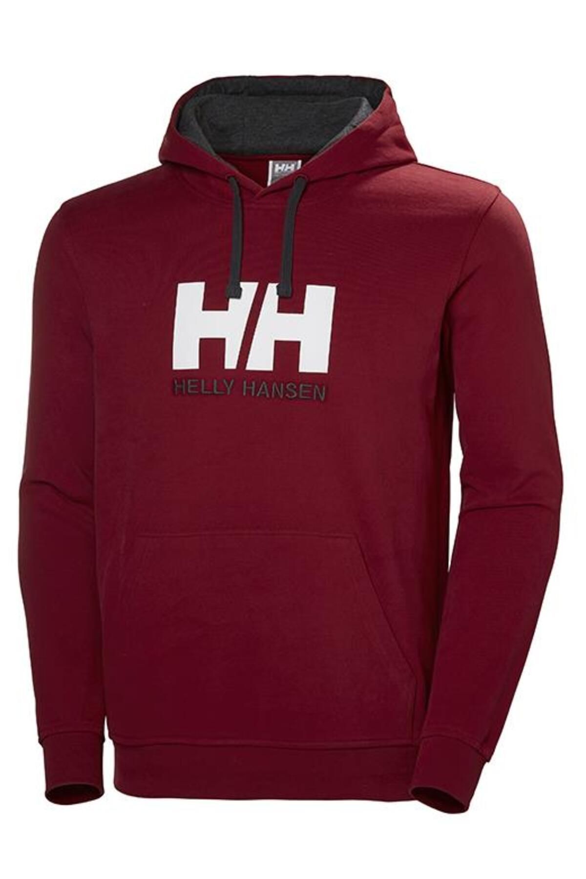 Helly Hansen Erkek Bordo Logo Baskılı Sweatshirt