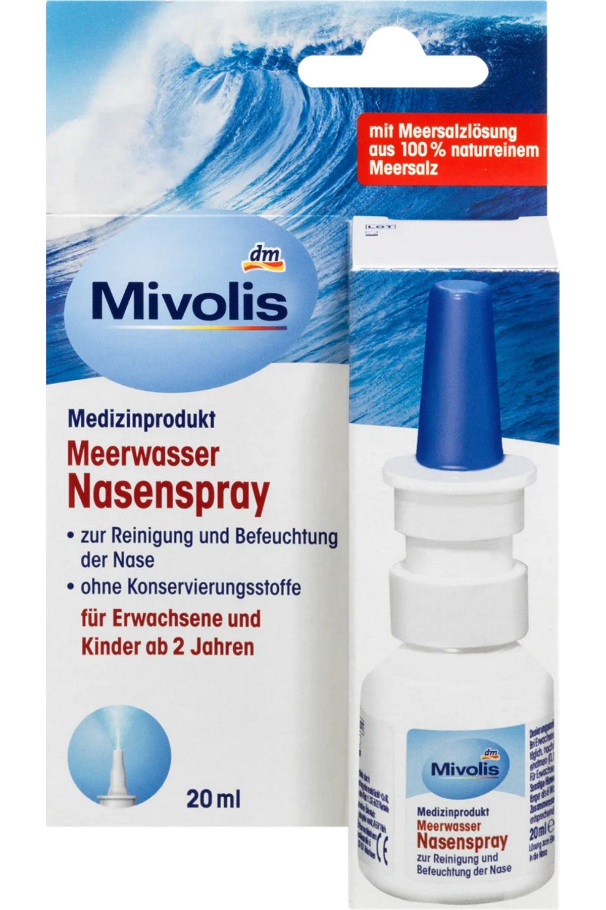 mivolis Alman Kalitesi- Meerwasser Nasenspray - Deniz suyu burun spreyi- 20ml