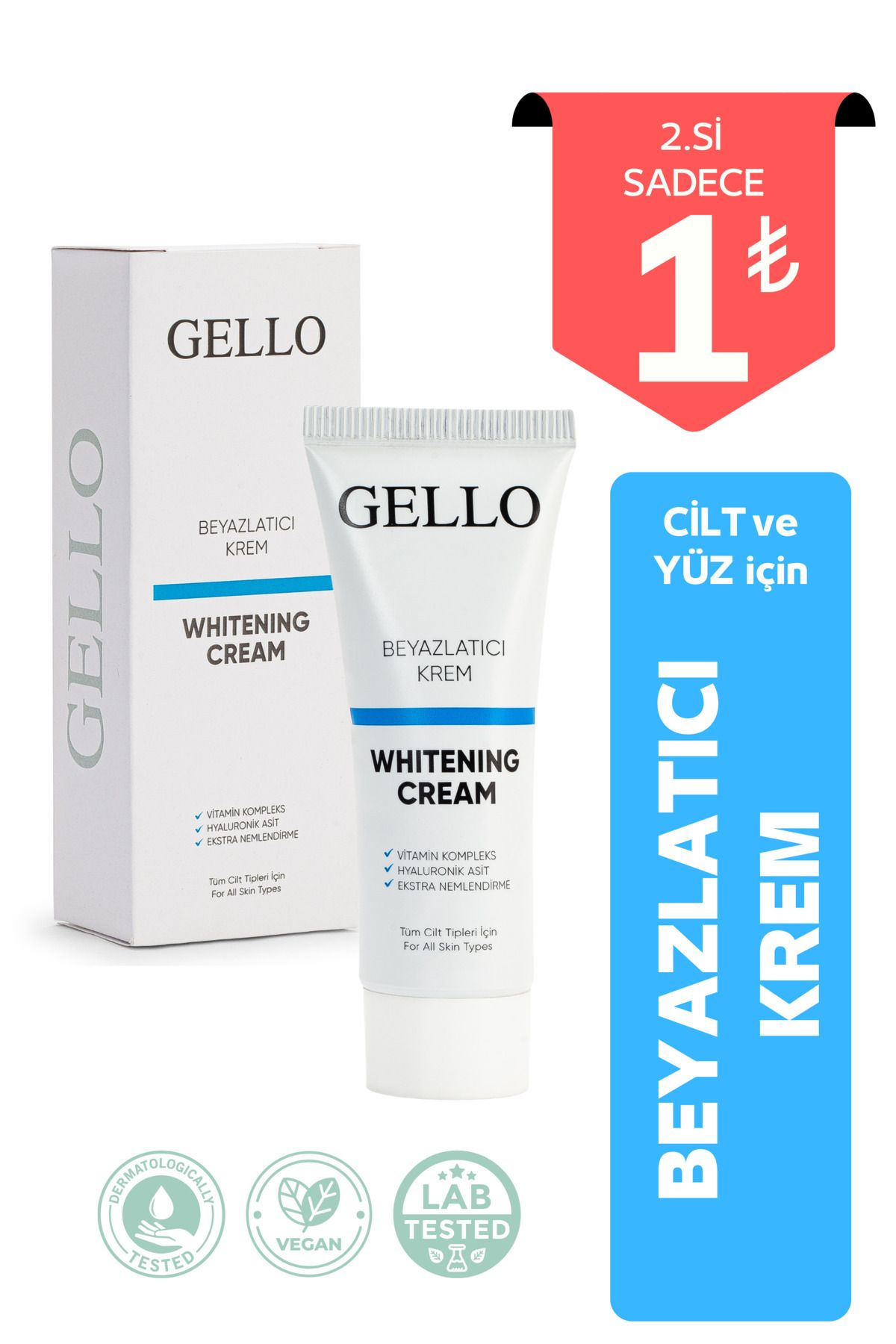 GELLO Cilt Beyazlatıcı Leke Kremi Whitening Beyazlatıcı Krem