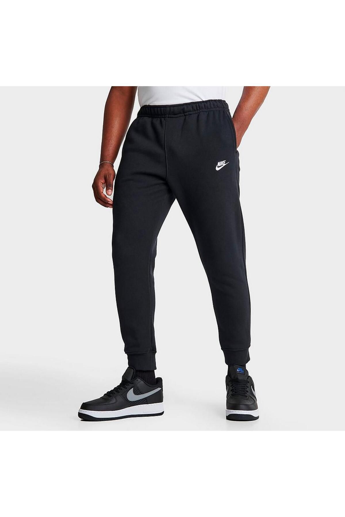 Nike Club Fleece Erkek Siyah Pamuklu Eşofman Altı