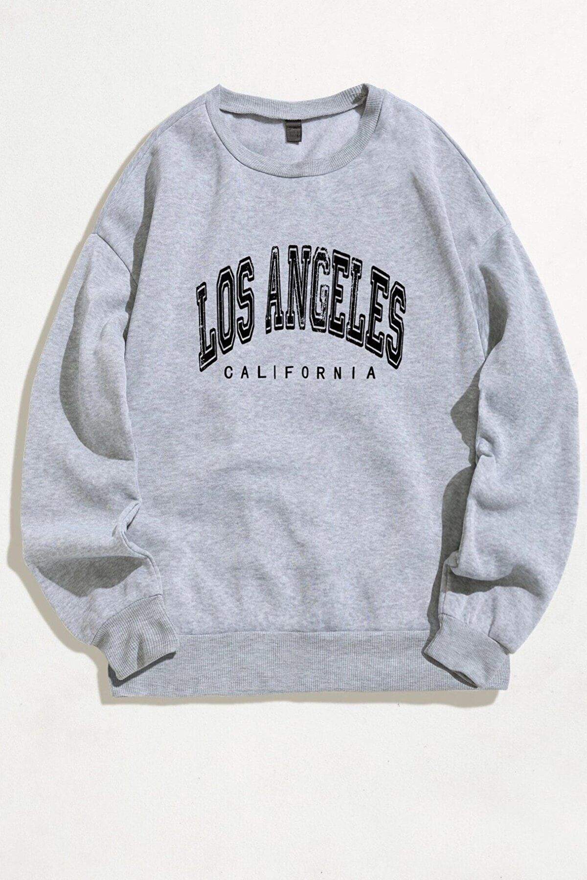 Know Unisex Gri Los Angeles Sweatshirt