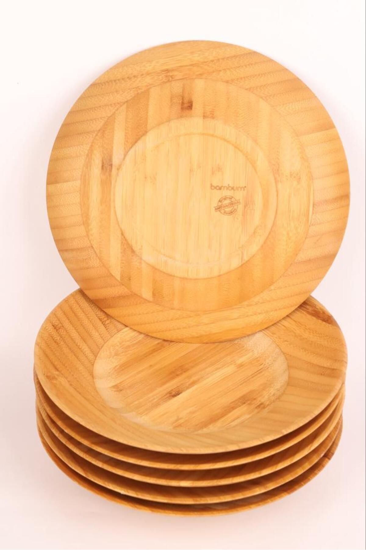 Bambum Huum Yemek-Servis Tabağı Yuvarlak 22 cm - 6'lı Set