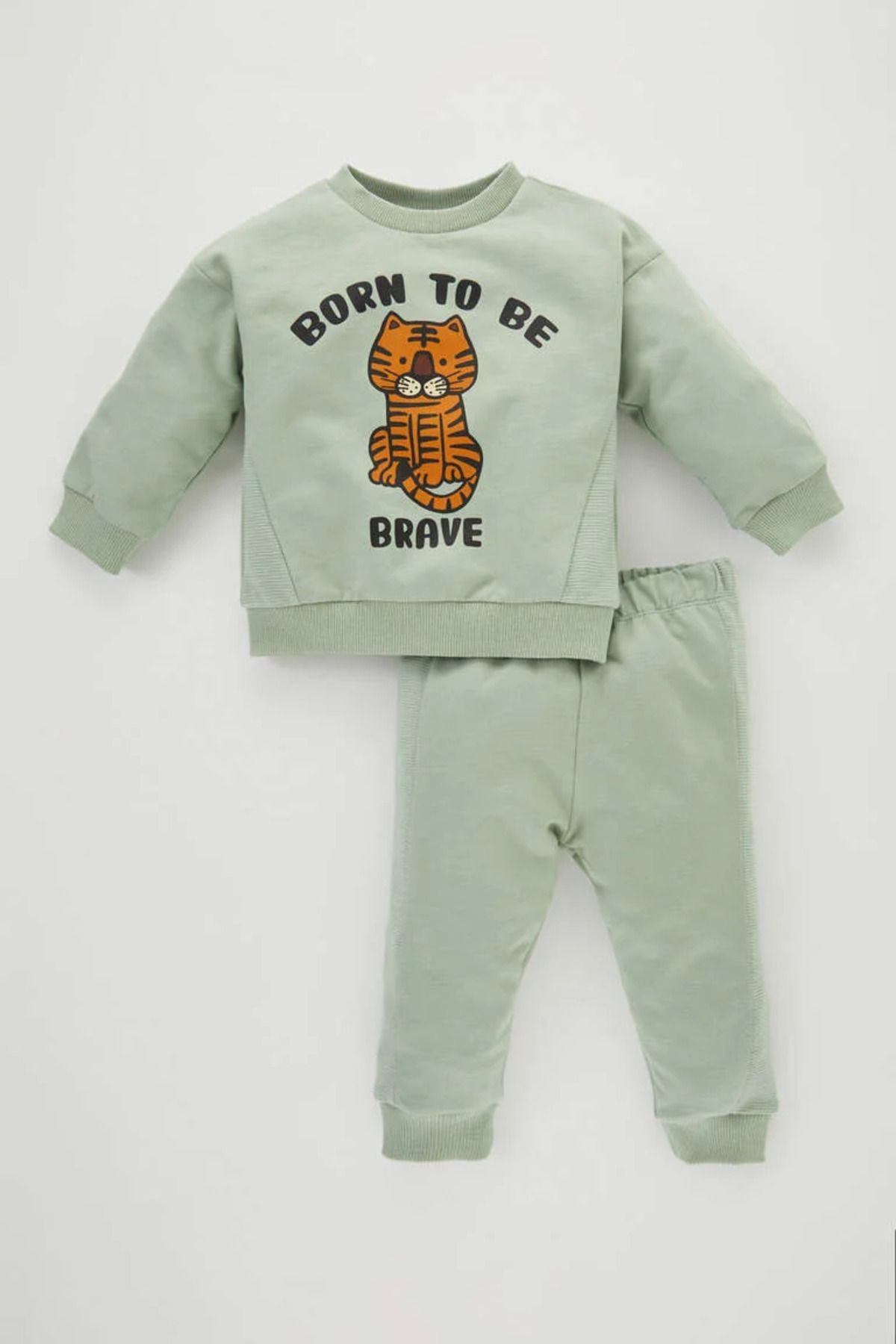 Defacto Erkek Bebek Baskılı Sweatshirt Eşofman Altı 2'li Takım