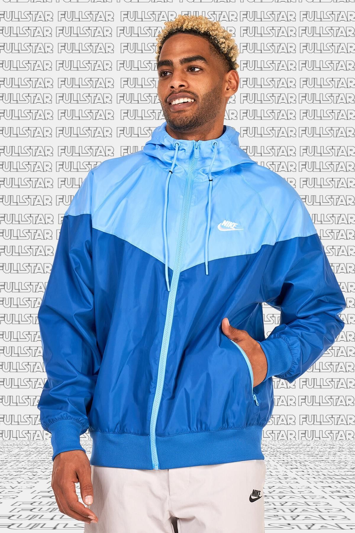 Nike Sportswear Windrunner Jacket Blue Navy Kapüşonlu Erkek Ceketi Mavi Lacivert