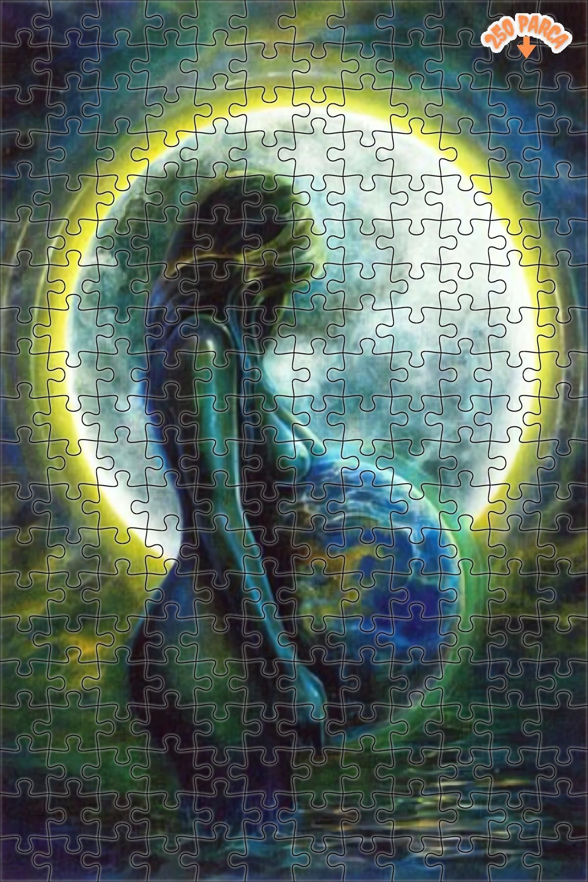 Teona Ahşap Hamile Kadın Spiritüel Modern Sanat Çift Katlı Çerçeveli Asılabilir Ahşap Puzzle 250 PARÇA 30X30