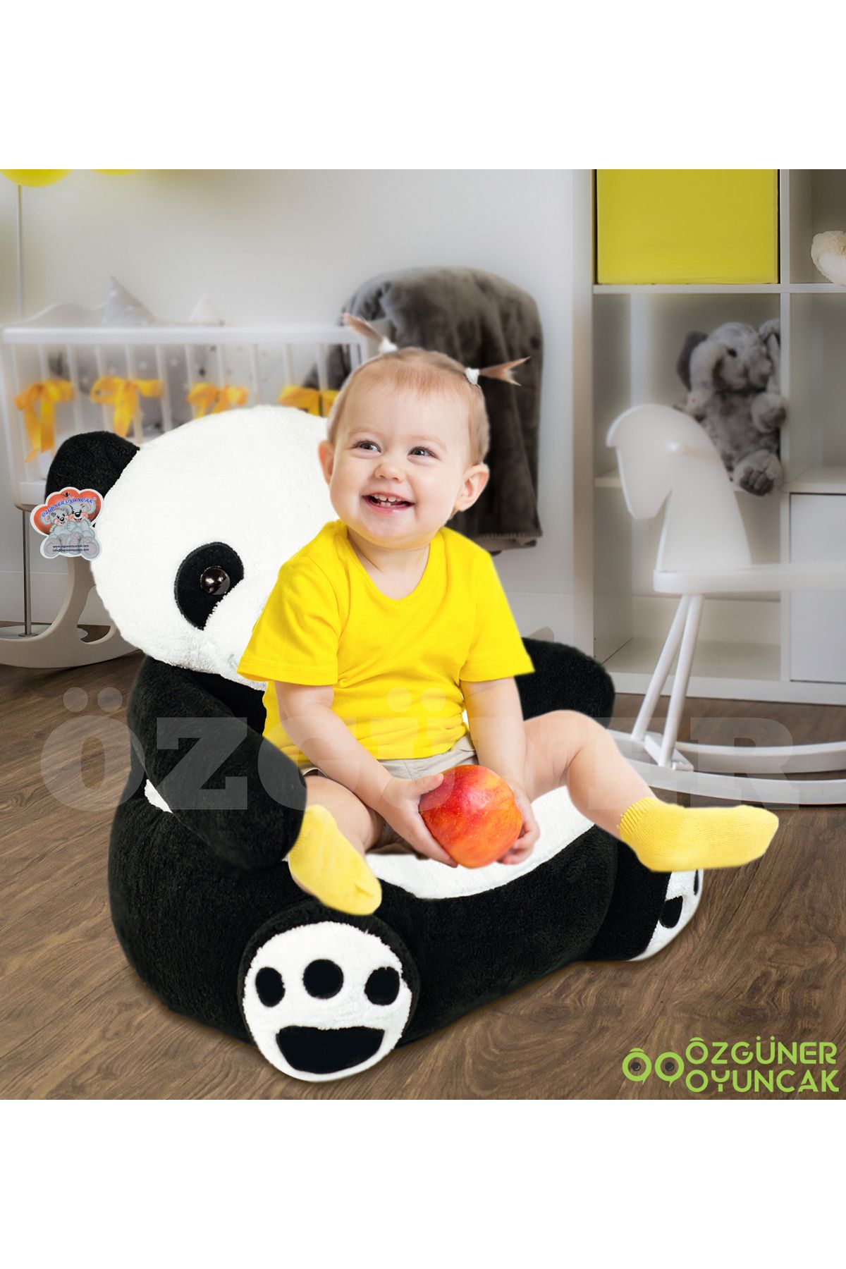 ÖZGÜNER Panda Pelüş Bebek Çocuk Koltuğu