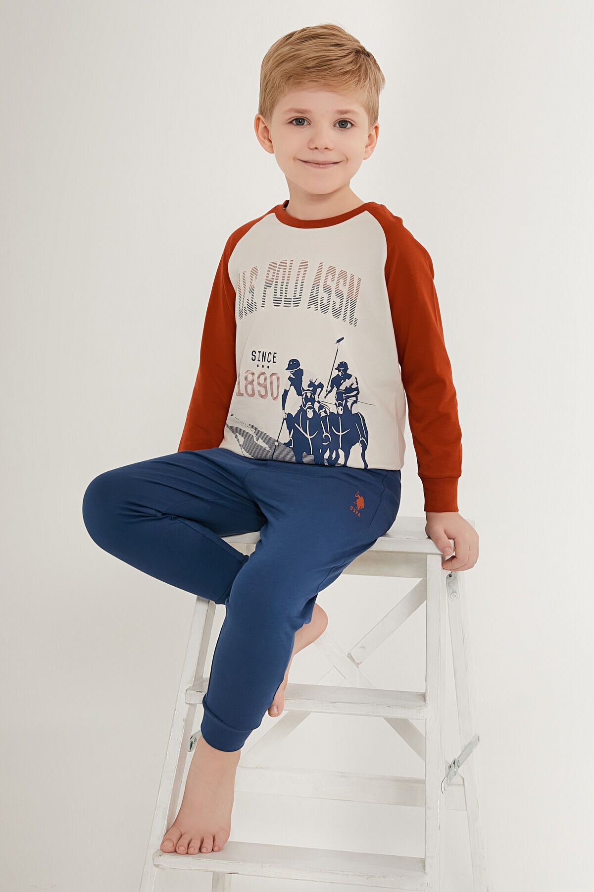 U.S. Polo Assn. U.S. Polo Assn. 1514 Cools Men Erkek Çocuk Uzun Kol Pijama Takım