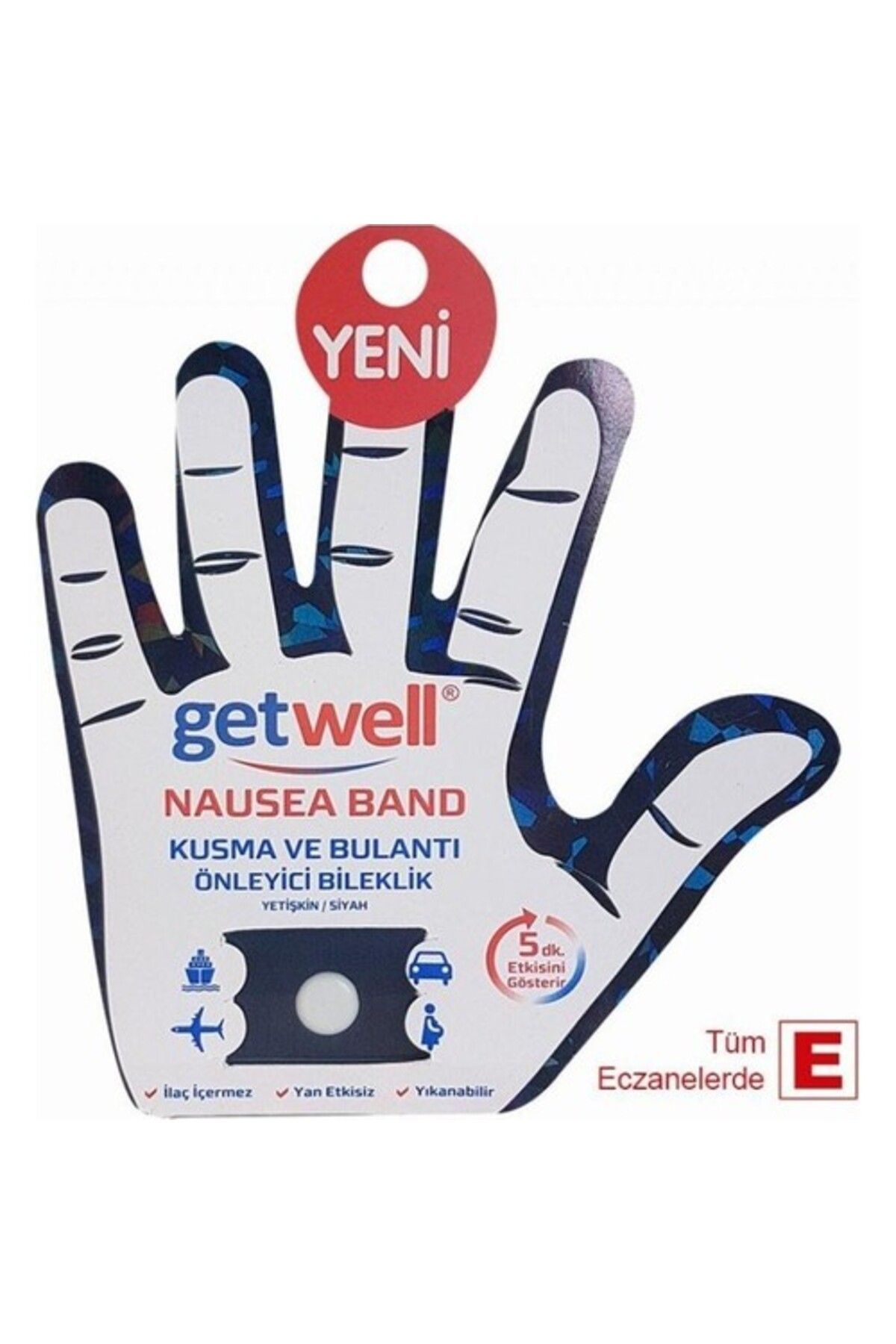 Getwell Nausea Kusma Ve Bileklik Band (yetişkin) Siyah