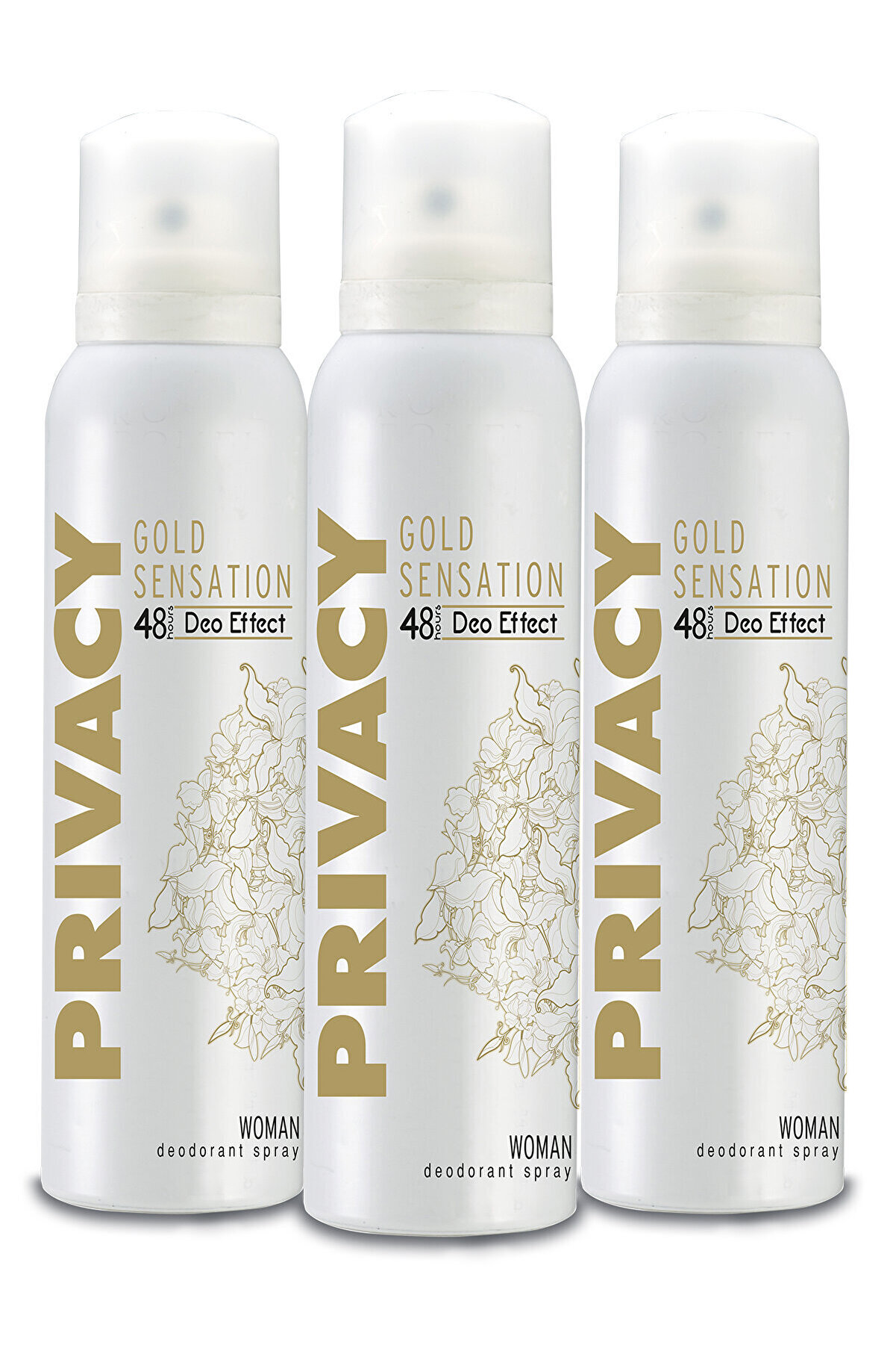 Privacy Gold Women Deodorant 3x150ml