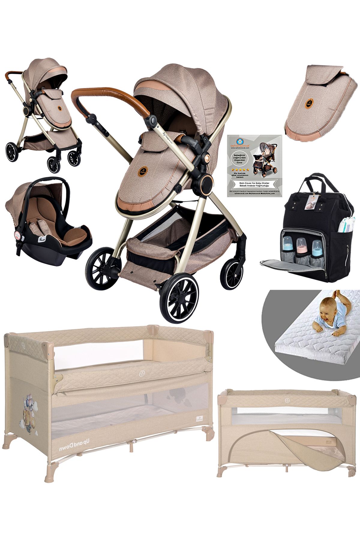 Baby Home Yeni Doğan Set Paketi 990 Travel Sistem Bebek Arabası Lorelli Anne Yanı Oyun Parkı Yatak Beşik