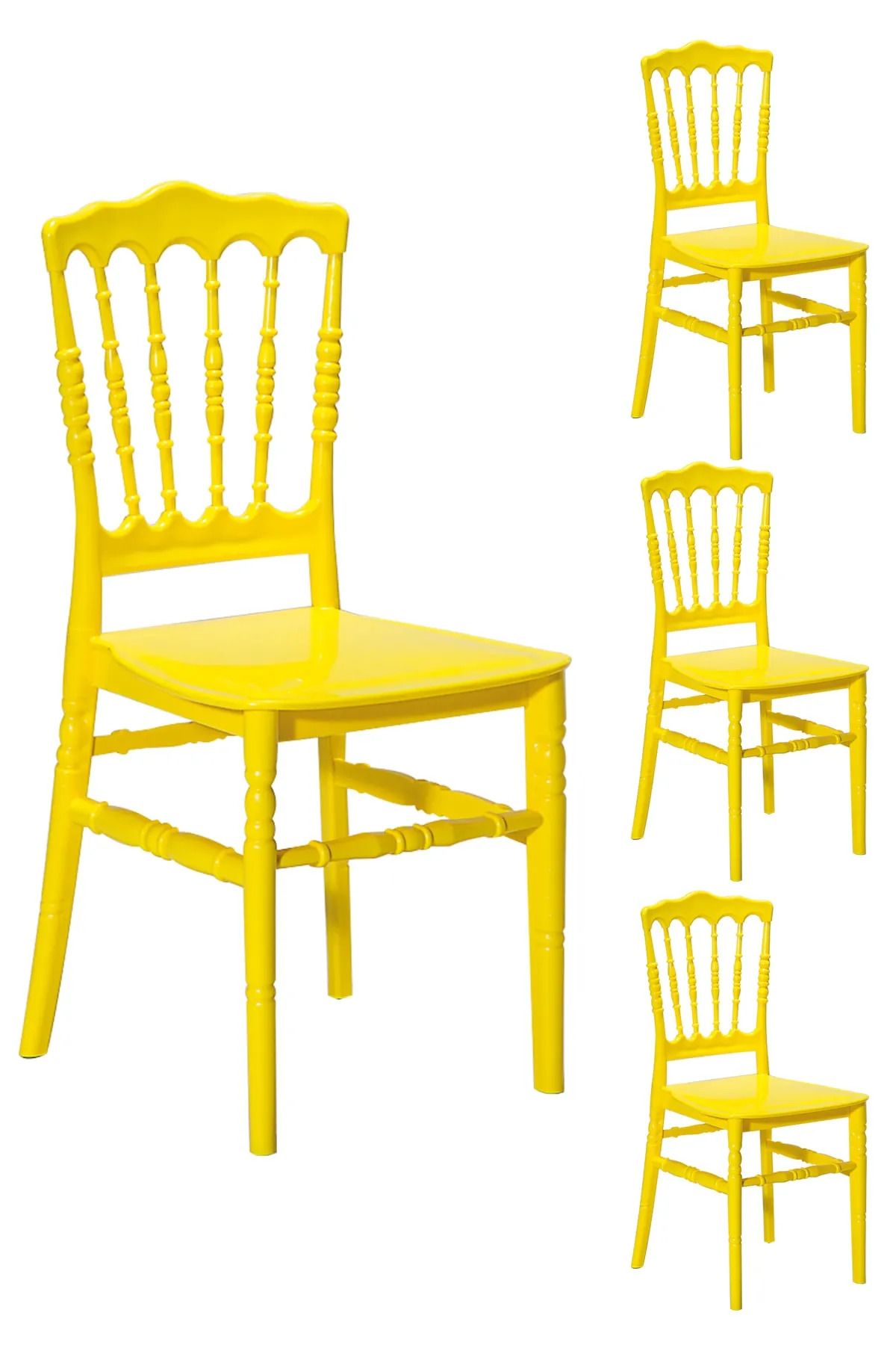 MOBETTO 4 Adet Miray Sarı Sandalye / Balkon-bahçe-mutfak