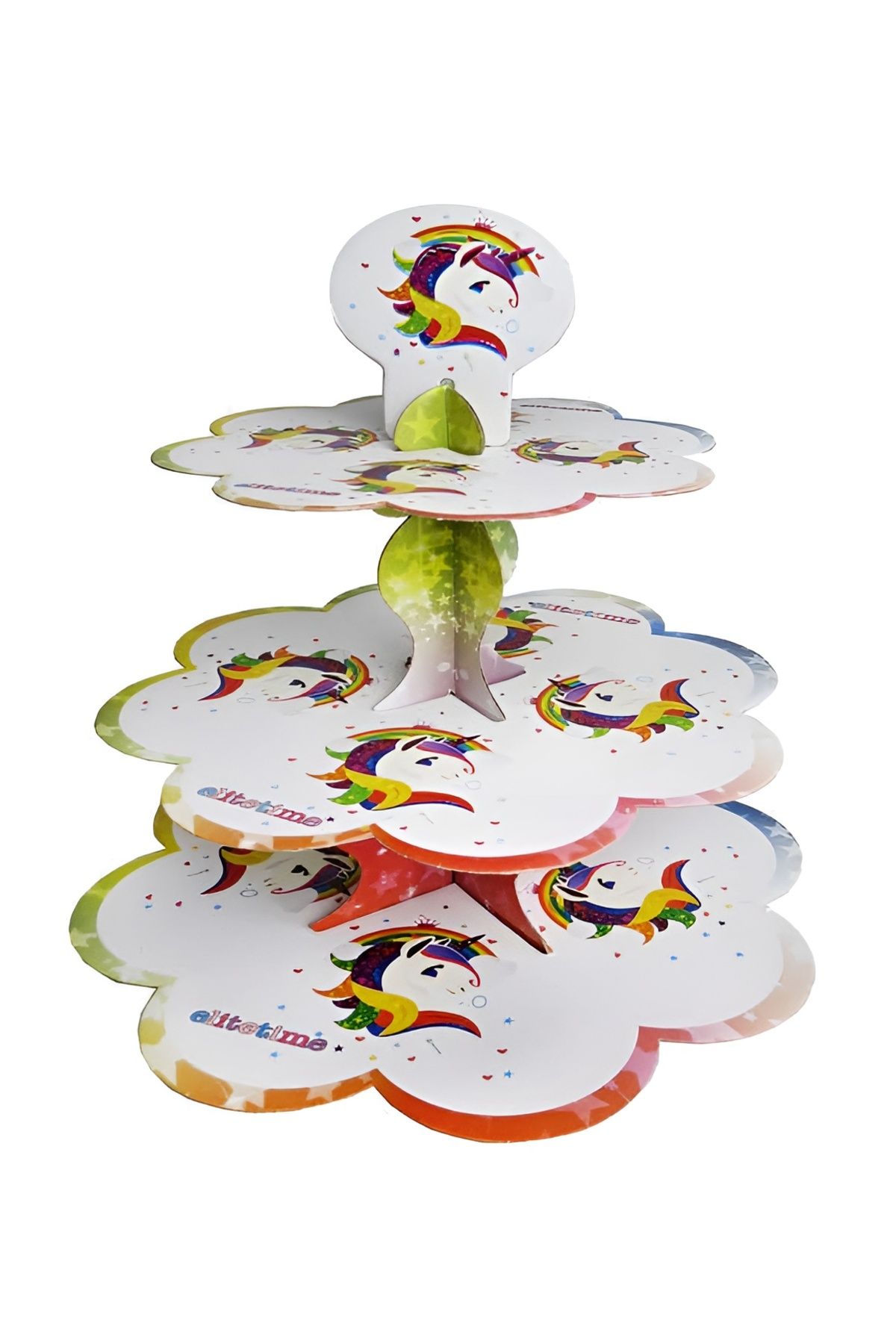 Parti Station Unicorn Cupcake Standı 3 Katlı Unicorn Konsept Doğum Günü Malzemeleri