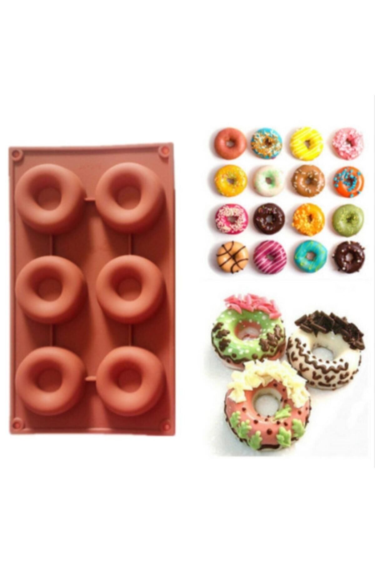 MYEBI Donut Silikon Kek Kalıbı 6'lı (DURUMUNA GÖRE RENKLERDE FARKLILIK OLABİLİR)