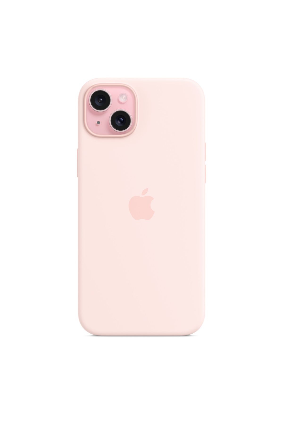 Apple iPhone 15 Plus  MagSafe Özellikli Silikon Kılıf - Uçuk Pembe