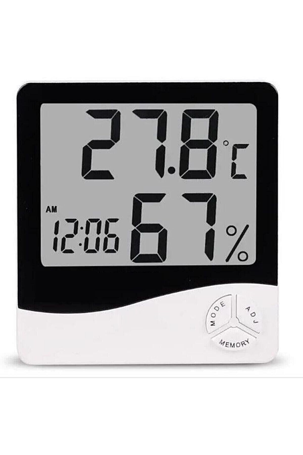 Aygoren Home Dijital Termometre Sıcaklık Ve Nem Ölçer Masa Saati Alarm