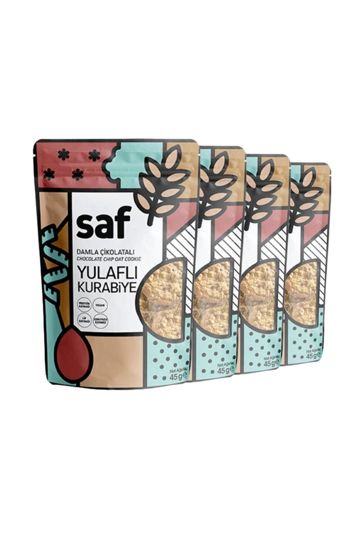 Saf Nutrition Damla Çikolatalı Kurabiye, 45 gr X 4