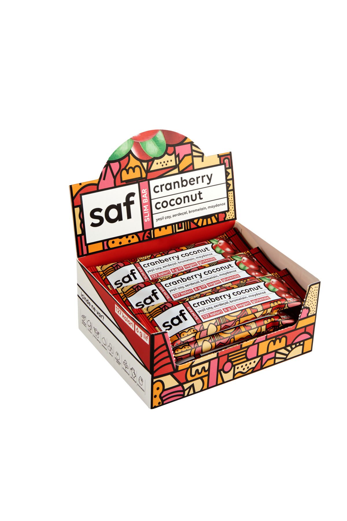 Saf Nutrition Cranberry Coconut Slim Bar 40 Gr X 12 Adet