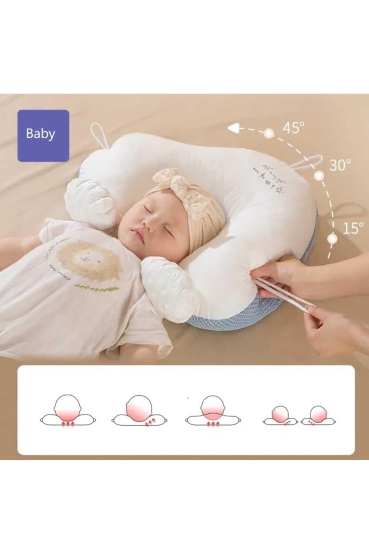 i lin baby Bebek Yastığı, Düz Kafa Yastığı, Bebek Kafa Yastığı, Ayarlanabilir Düz Kafa Sendromu