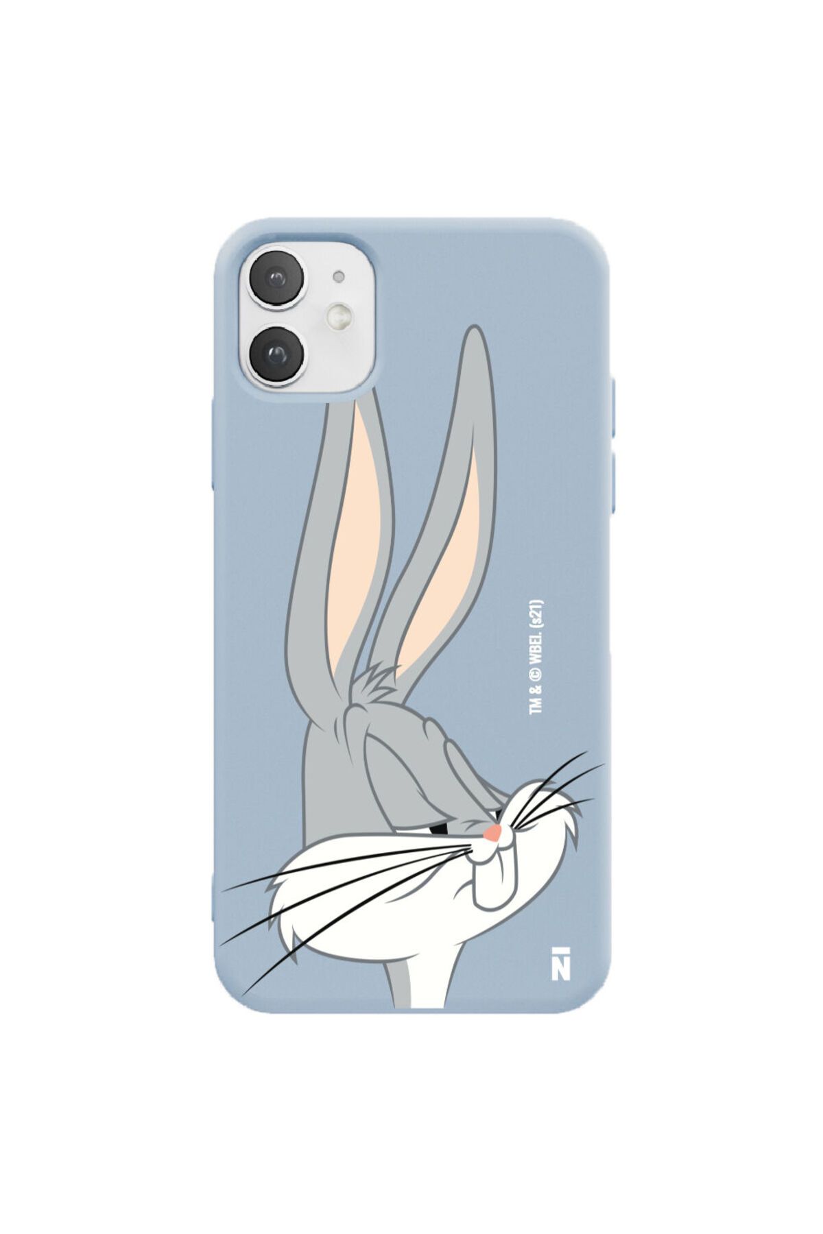 Casen iPhone 11 Silikon Bugs Bunny Tavşan Looney Tunes Çizgi Film Tasarımlı Mavi Renkli Telefon Kılıfı