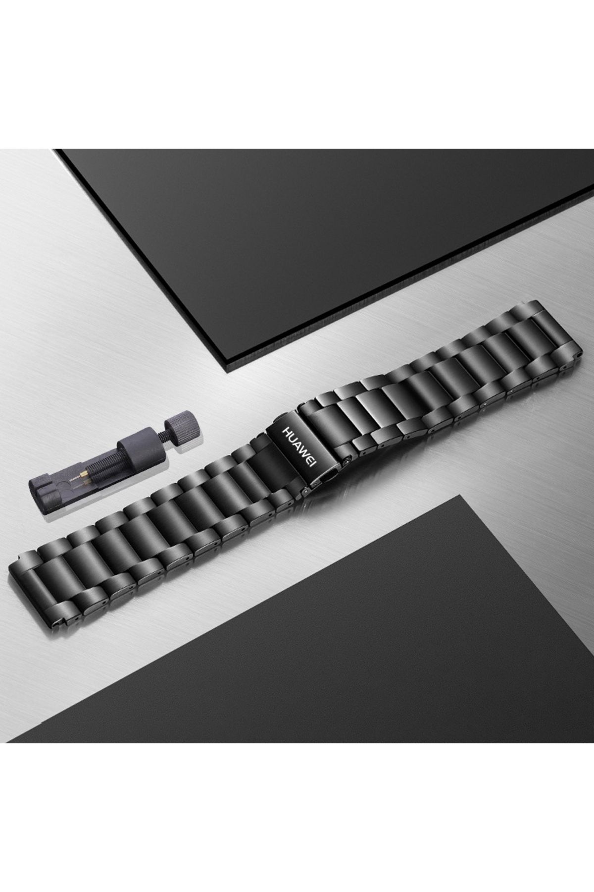 Huawei Watch Gt3 ve Gt4 Pro Uyumlu Klasik Paslanmaz Çelik Kordon 46mm