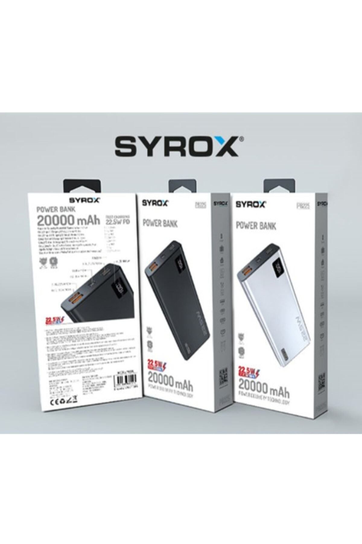 Syrox Powerbank Pb225 20.000 Mah 22,5w Led Göstergeli Yeni Nesil