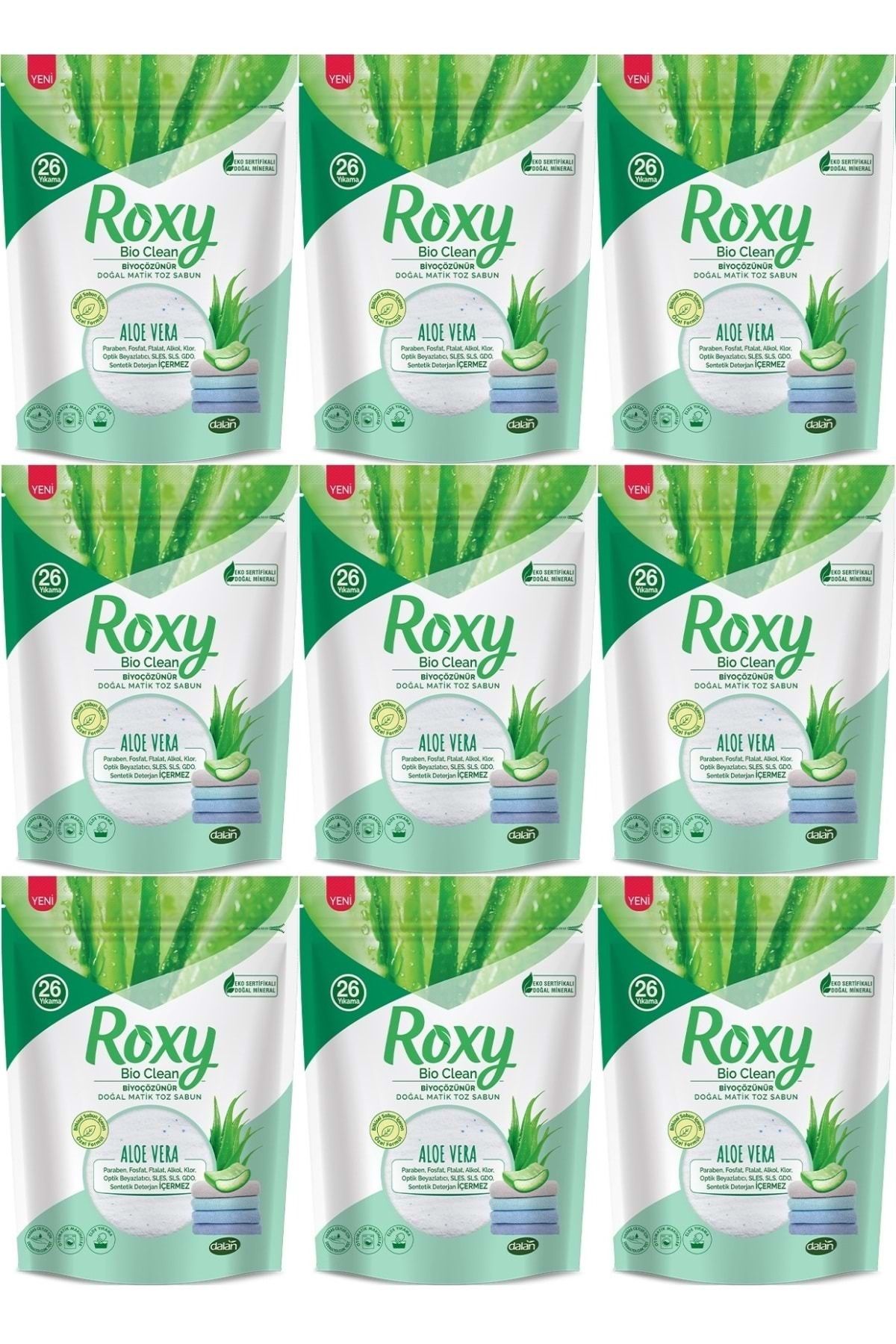Dalan Roxy Bio Clean Matik Sabun Tozu 800gr Aloe Vera (9 Lu Set) (234 Yıkama)
