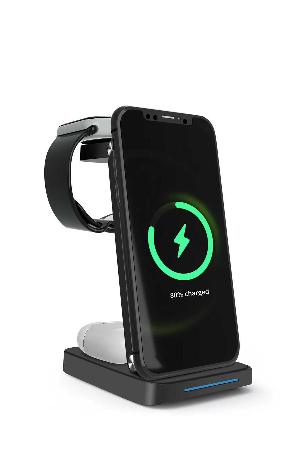 Woyax by Deji iPhone-Watch-Airpods Uyumlu Katlanabilir 15W Hızlı Wireless Kablosuz Şarj Standı