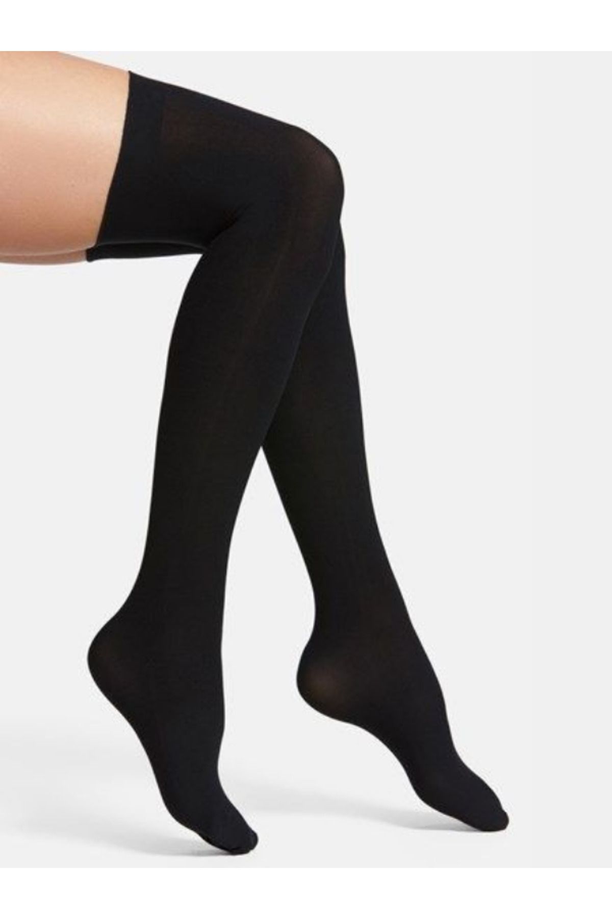 Happy Socks İthal Özel Seri Women's Extra Long Siyah Diz Üstü Çorap
