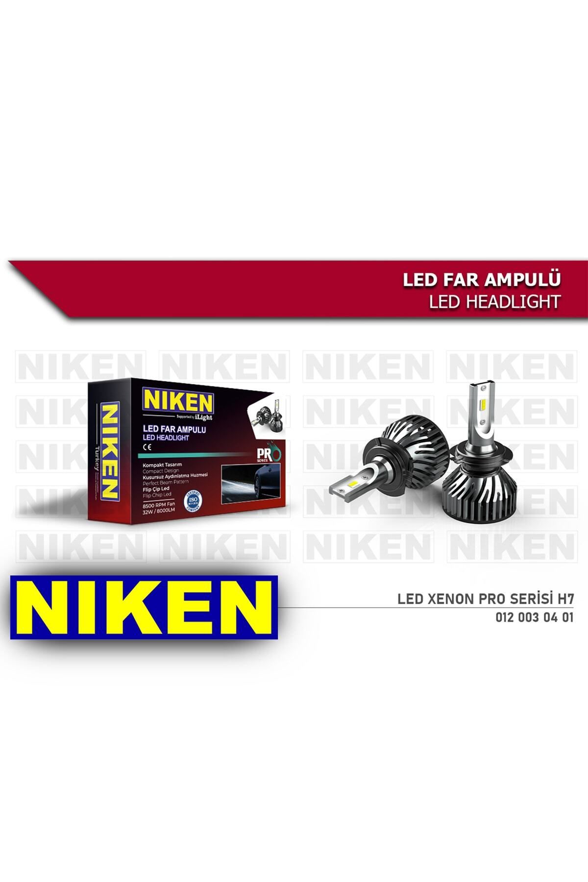 Niken Far Ampulü Led Xenon Pro Serisi H7