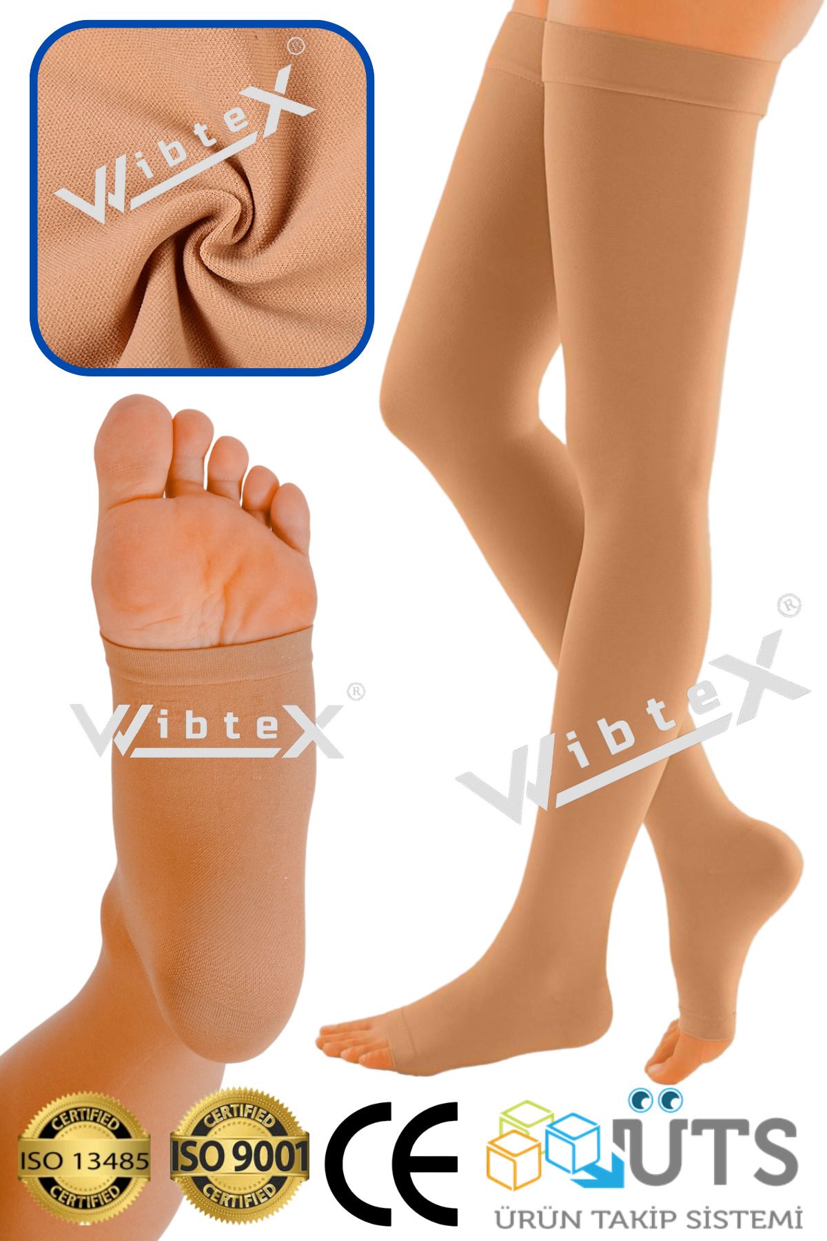 medikalcin Diz Üstü Çorabı Burnu Açık (ten Rengi) Orta Basınç Ccl2(çift Bacak)