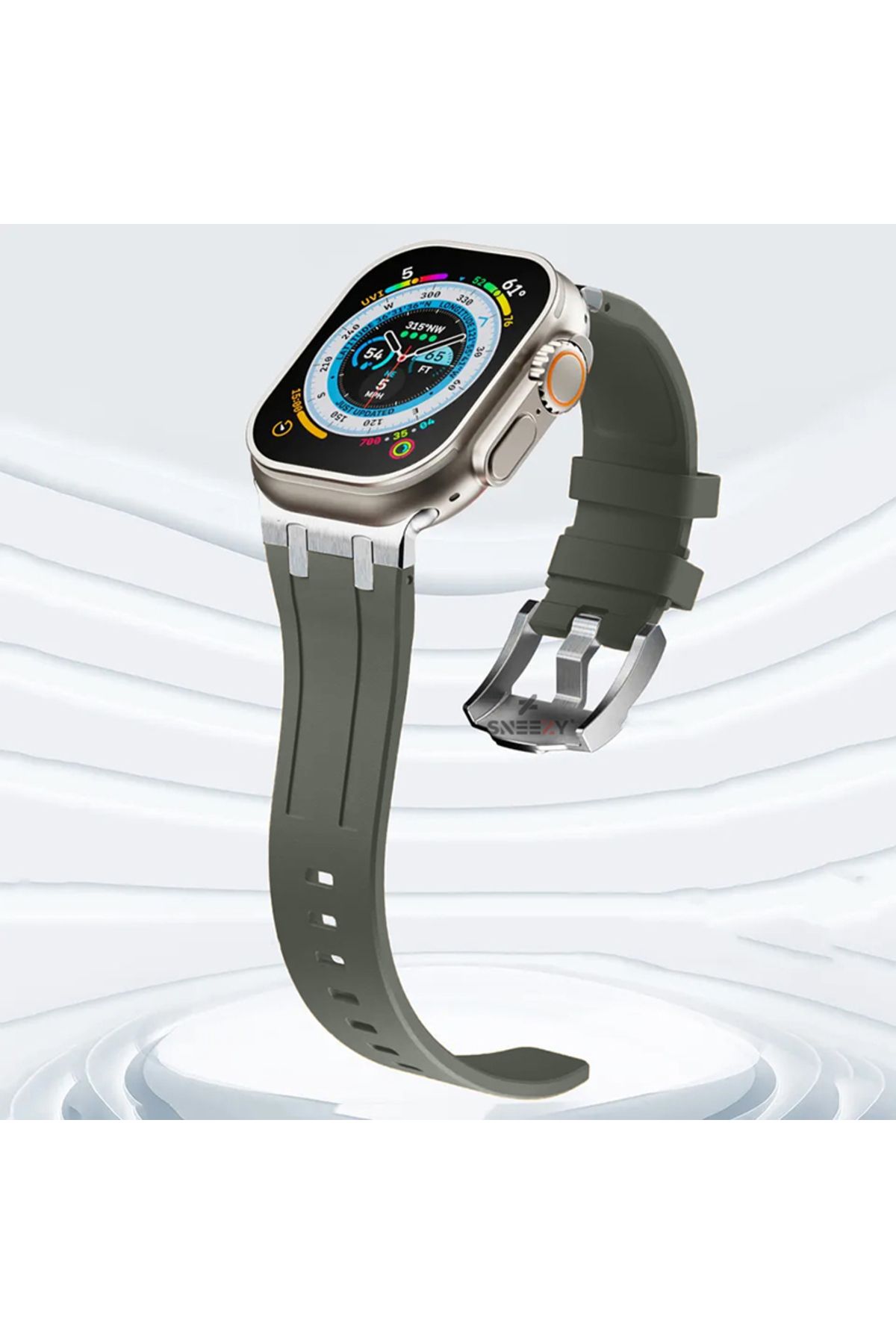 Sneezy Apple Watch 42-44-45-49MM İle Uyumlu Everest Tasarım Silikon Kordon