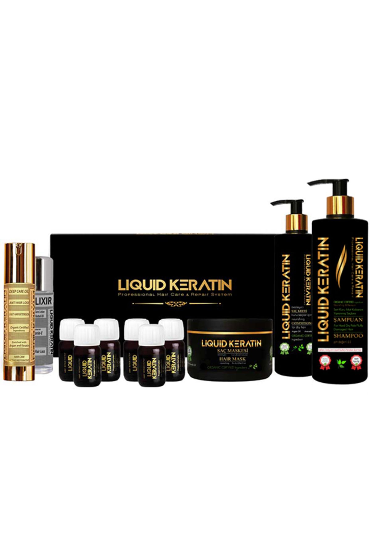 Liquid Keratin Saç Botoksu Plus Yıpranmış Saçlara Keratin Yükleme Seti