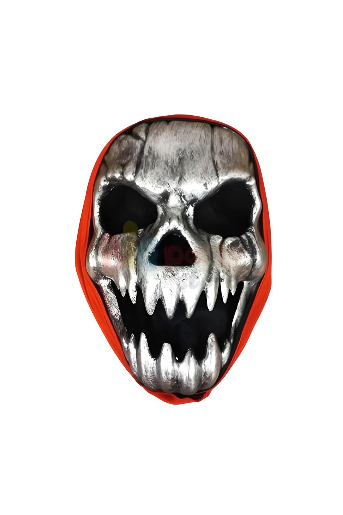 Big Party Halloween Maske İskelet Gümüş