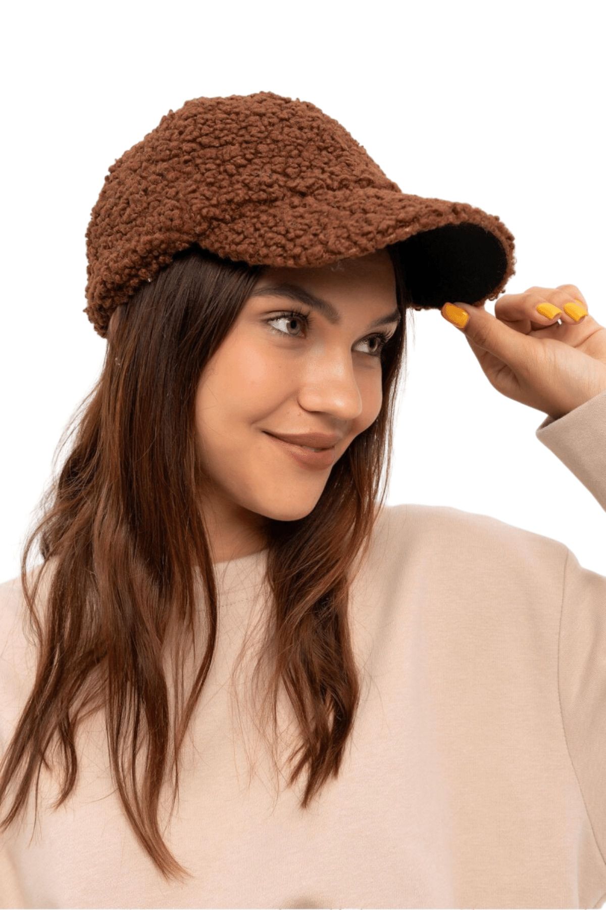 butikburuç Kadın Tarçın Kürklü Kep Şapka