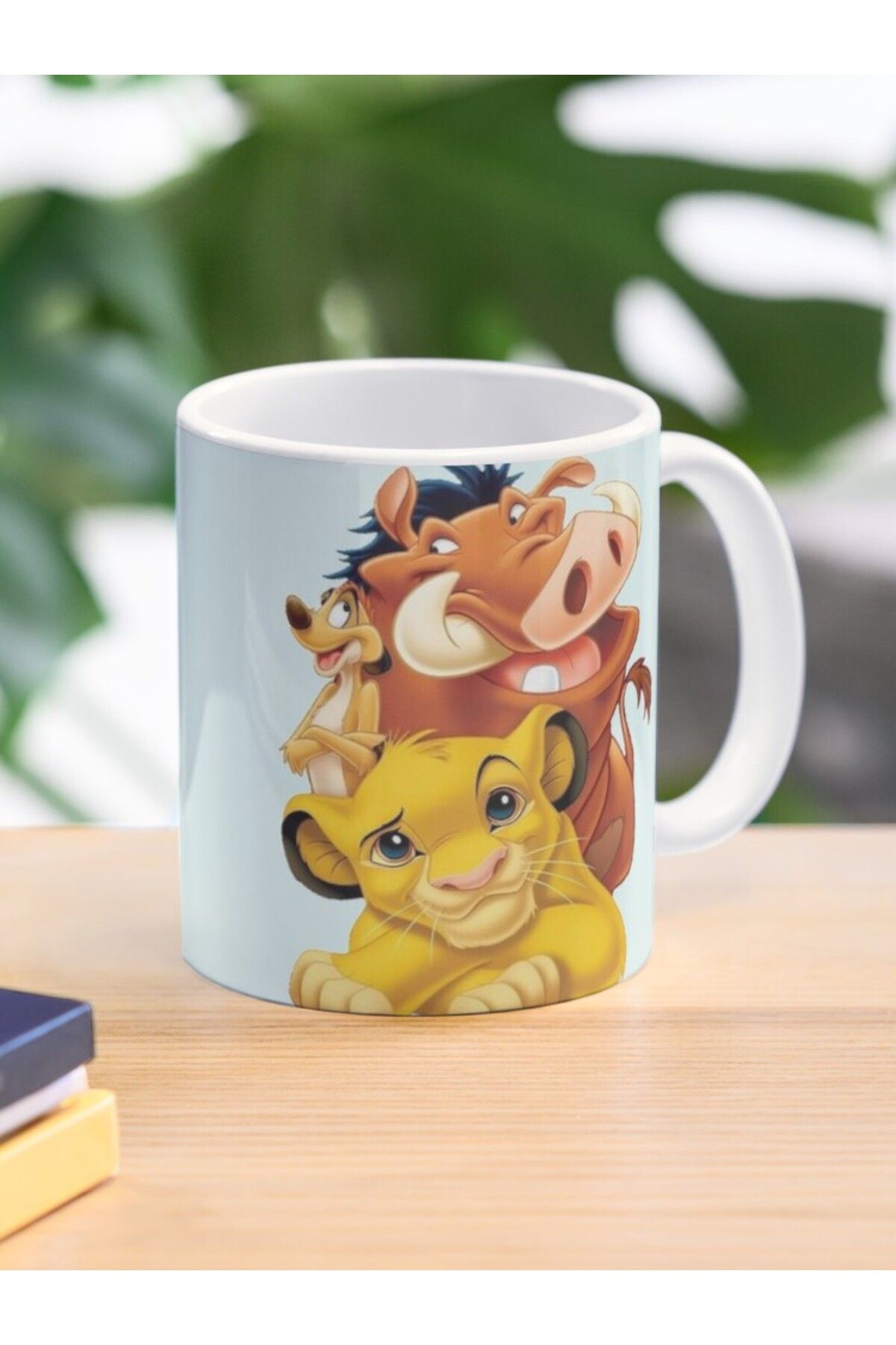 w house Baskılı Kupa Bardak 000993 - Lion King Simba Timon and Pumbaa Coffee Mug