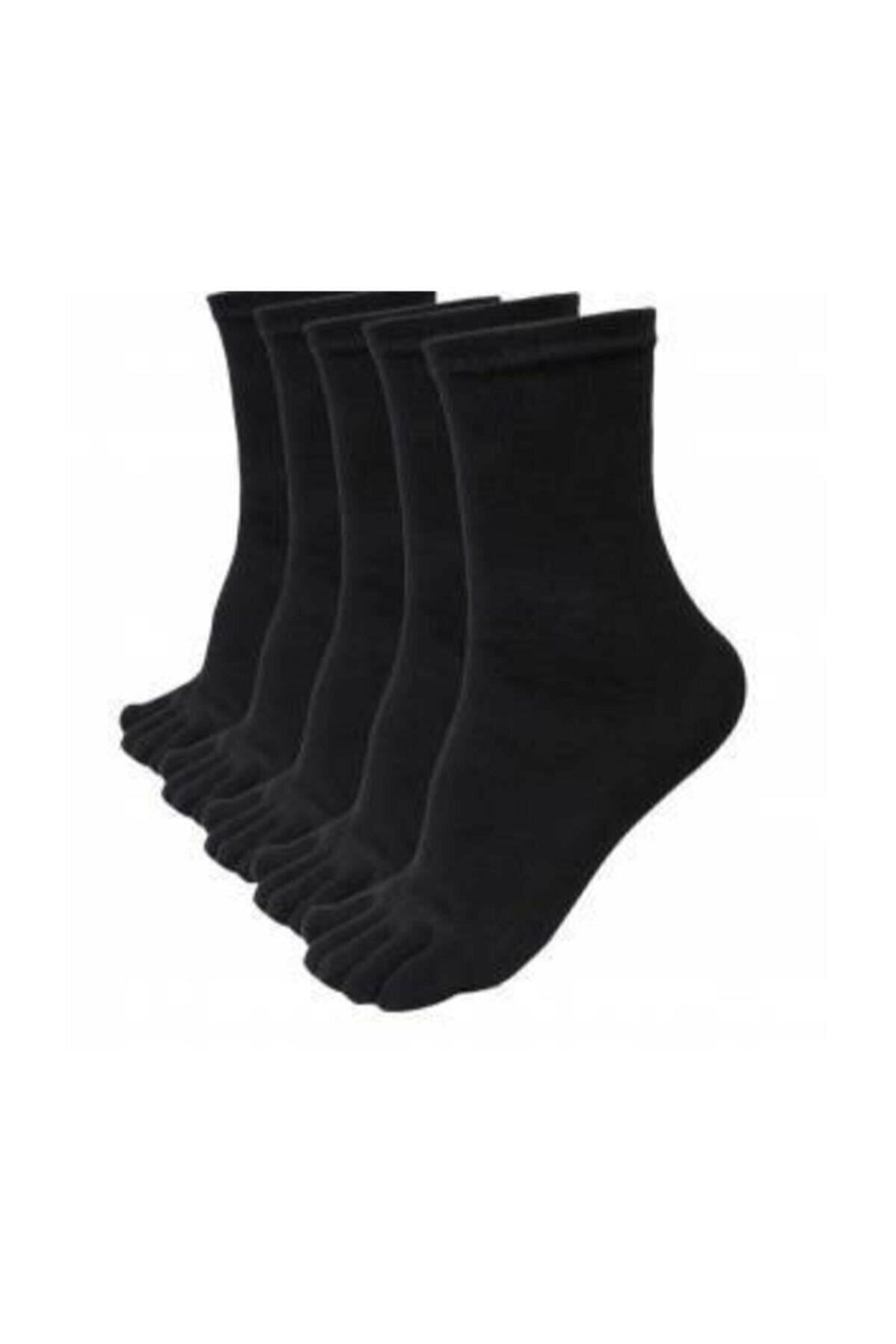 Daren 6 Çift Parmaklı 37-44 Numaralar Arası Ayaklar Için Pamuklu Çorap Siyah