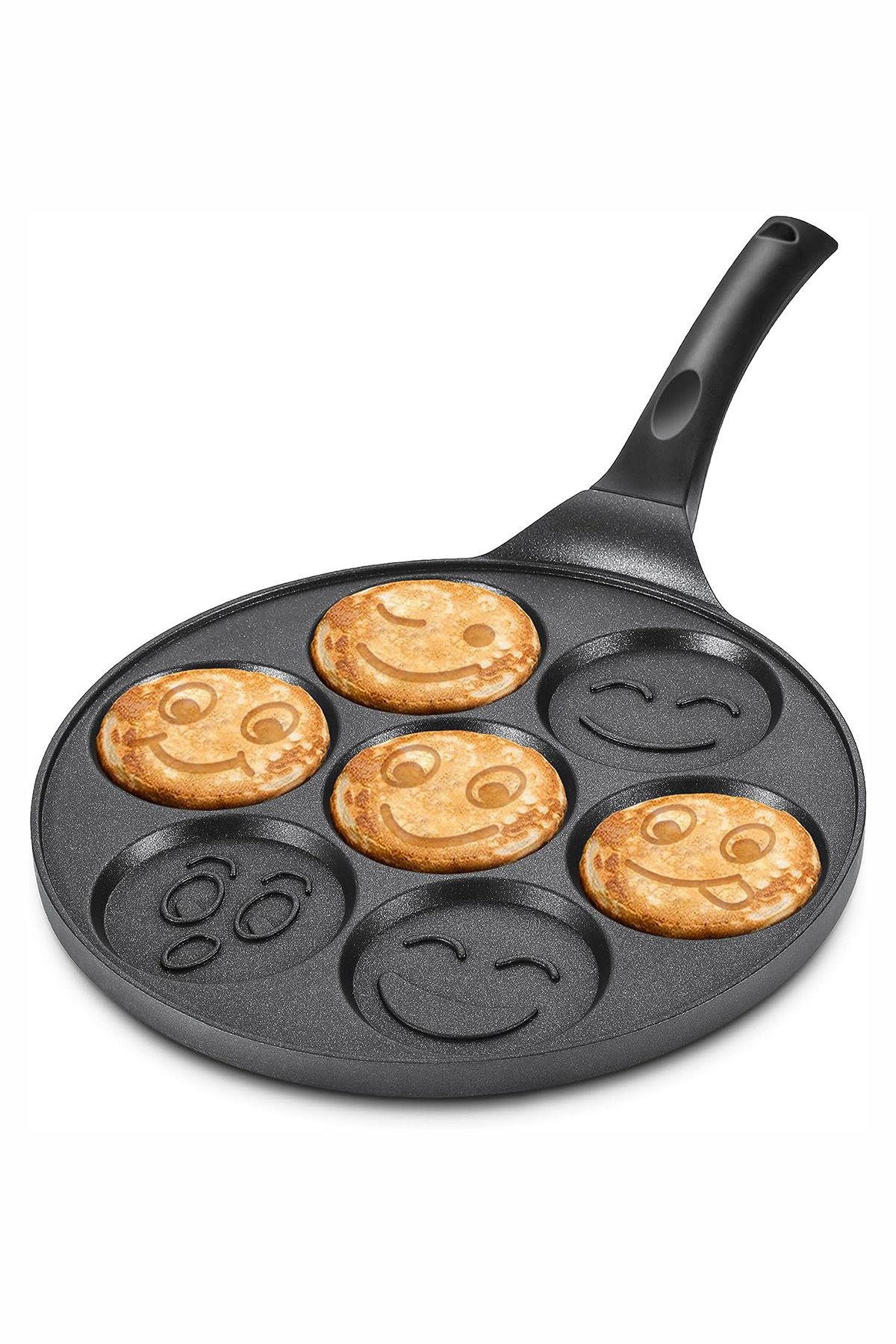 CARNIVAL LAND Döküm Granit Kaplama Emoji Gülenyüz Pankek Tavası Pancake 28cm Pratik Kahvaltılık Tava