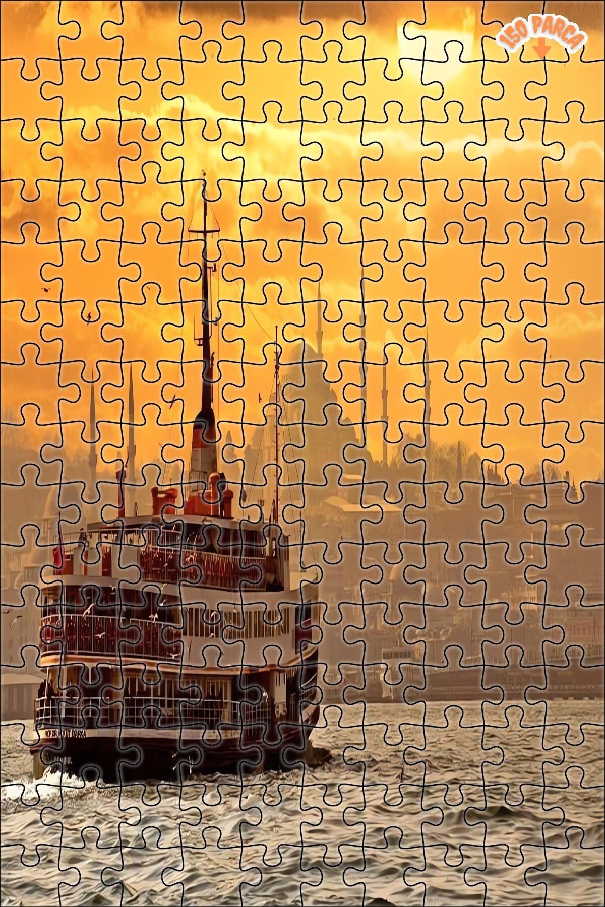 Teona Ahşap İstanbul Manzara Dekoratif Çift Katlı Çerçeveli Asılabilir Ahşap Puzzle 150 PARÇA 20X30